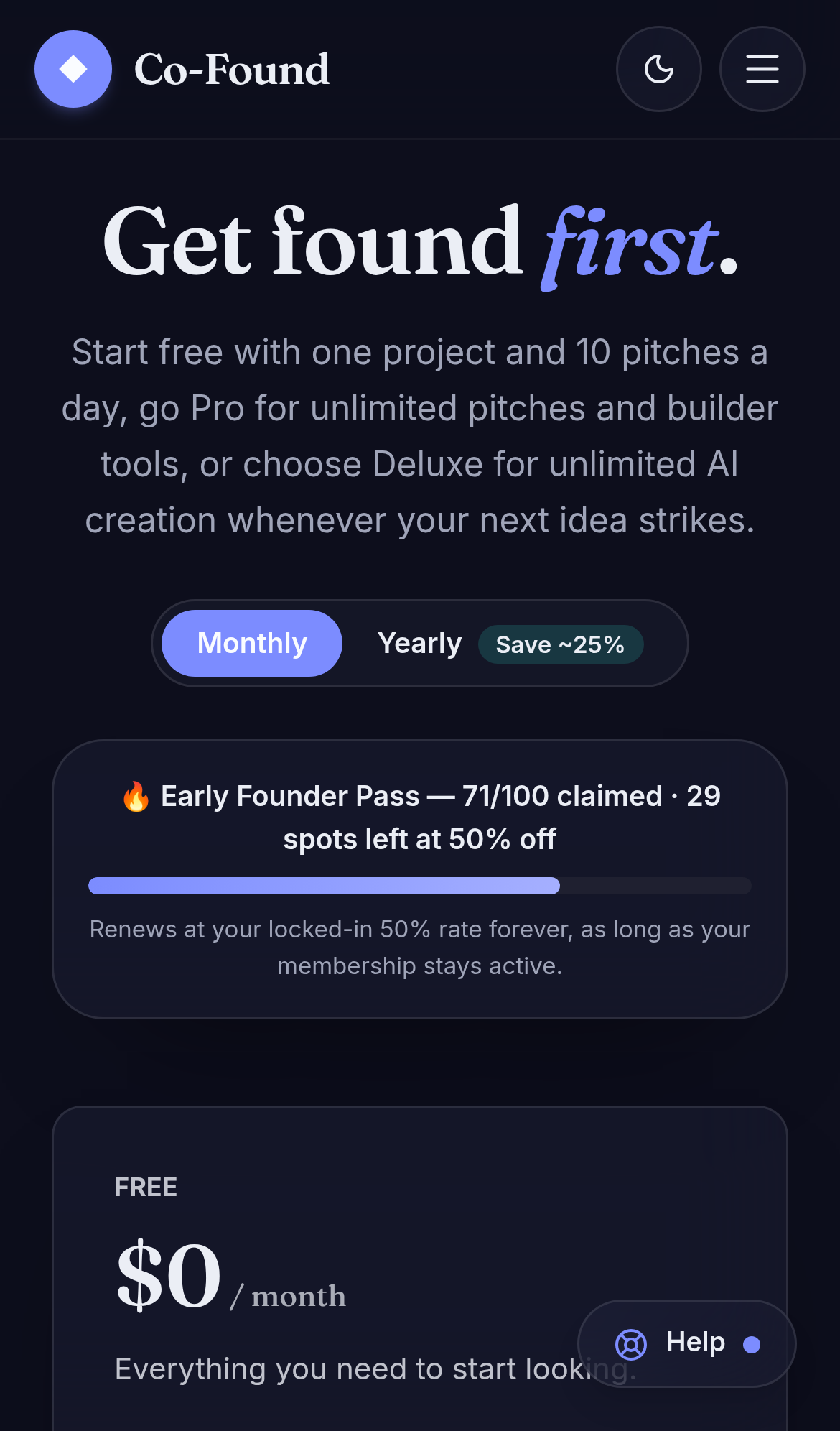 Captured during the scan: Deluxe yearly saves about 13%, not the "Save ~25%" the toggle claims