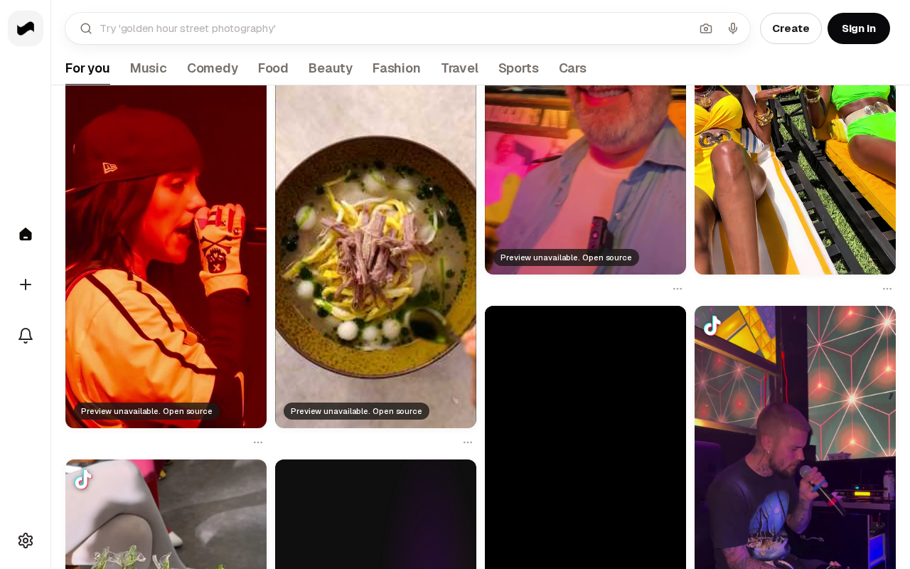 Captured during the scan: Feed cards render as blank black tiles