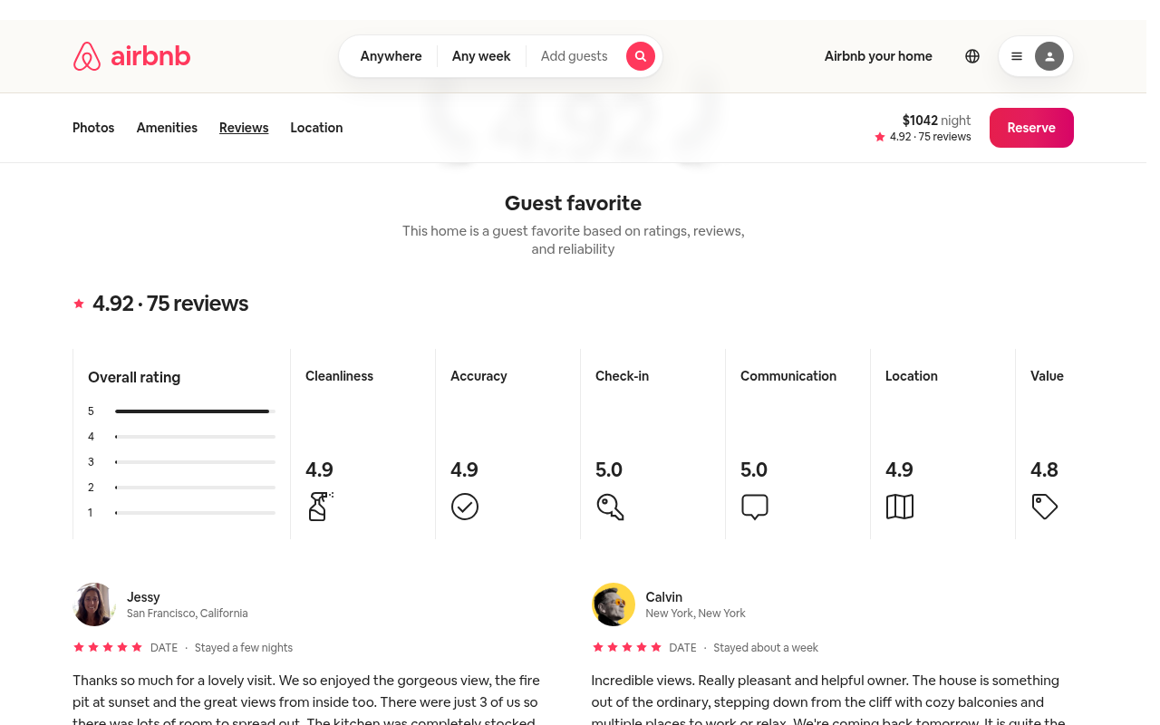 Captured during the scan: The Airbnb showcase shows the word "DATE" instead of review dates