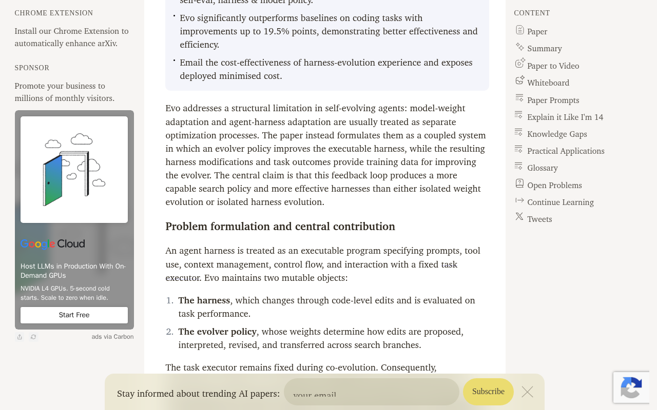 Captured during the scan: The top paper's summary has a nonsense bullet and a misnamed GRPO link