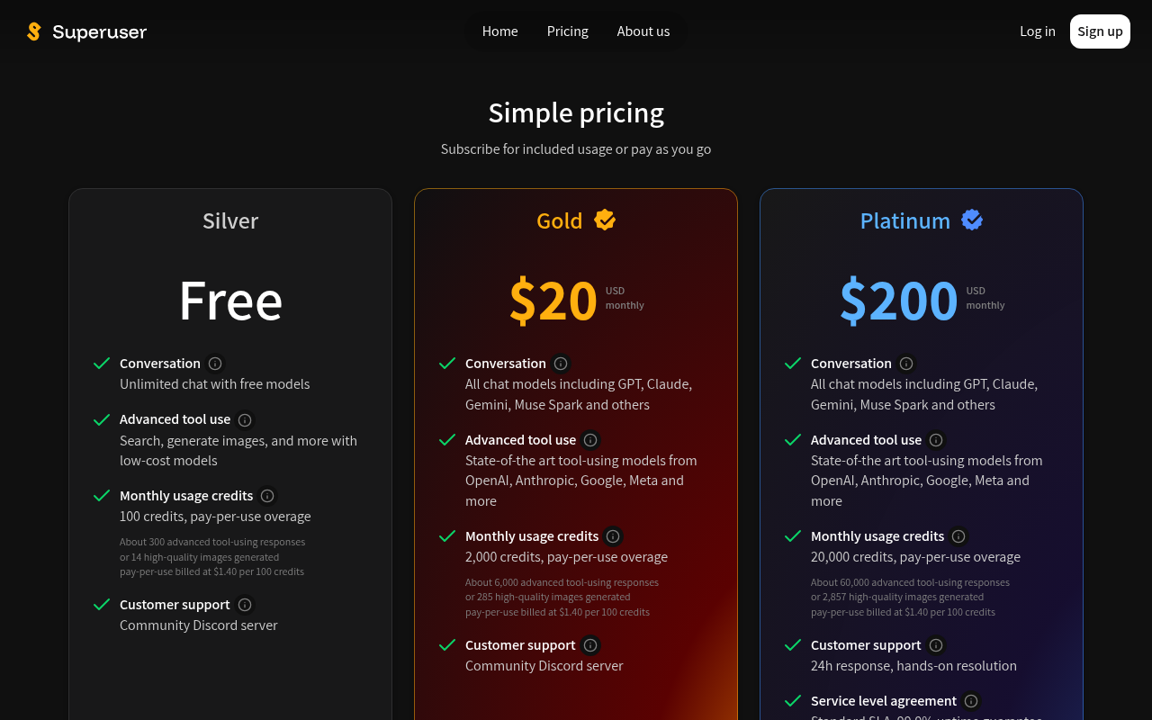 Captured during the scan: The pricing FAQ describes an allowance the plan cards never offer