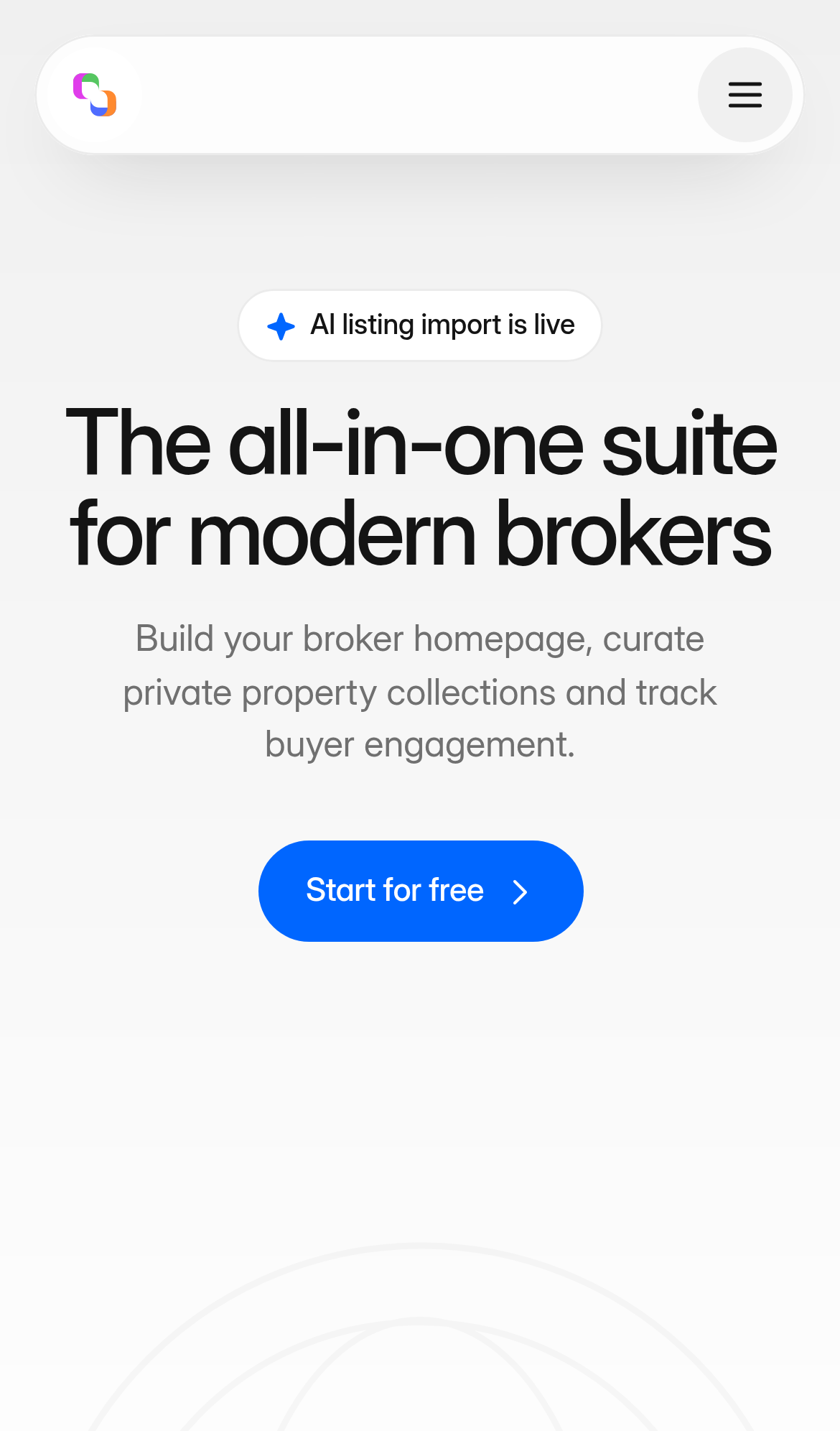 Captured during the scan: The phone menu lists fintech template links that go nowhere