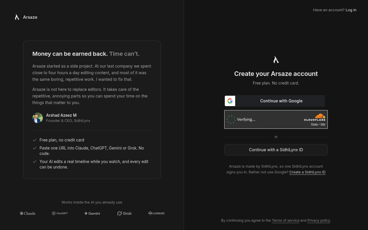 Captured during the scan: The Create a SidhiLynx ID signup link opens an Access Denied page