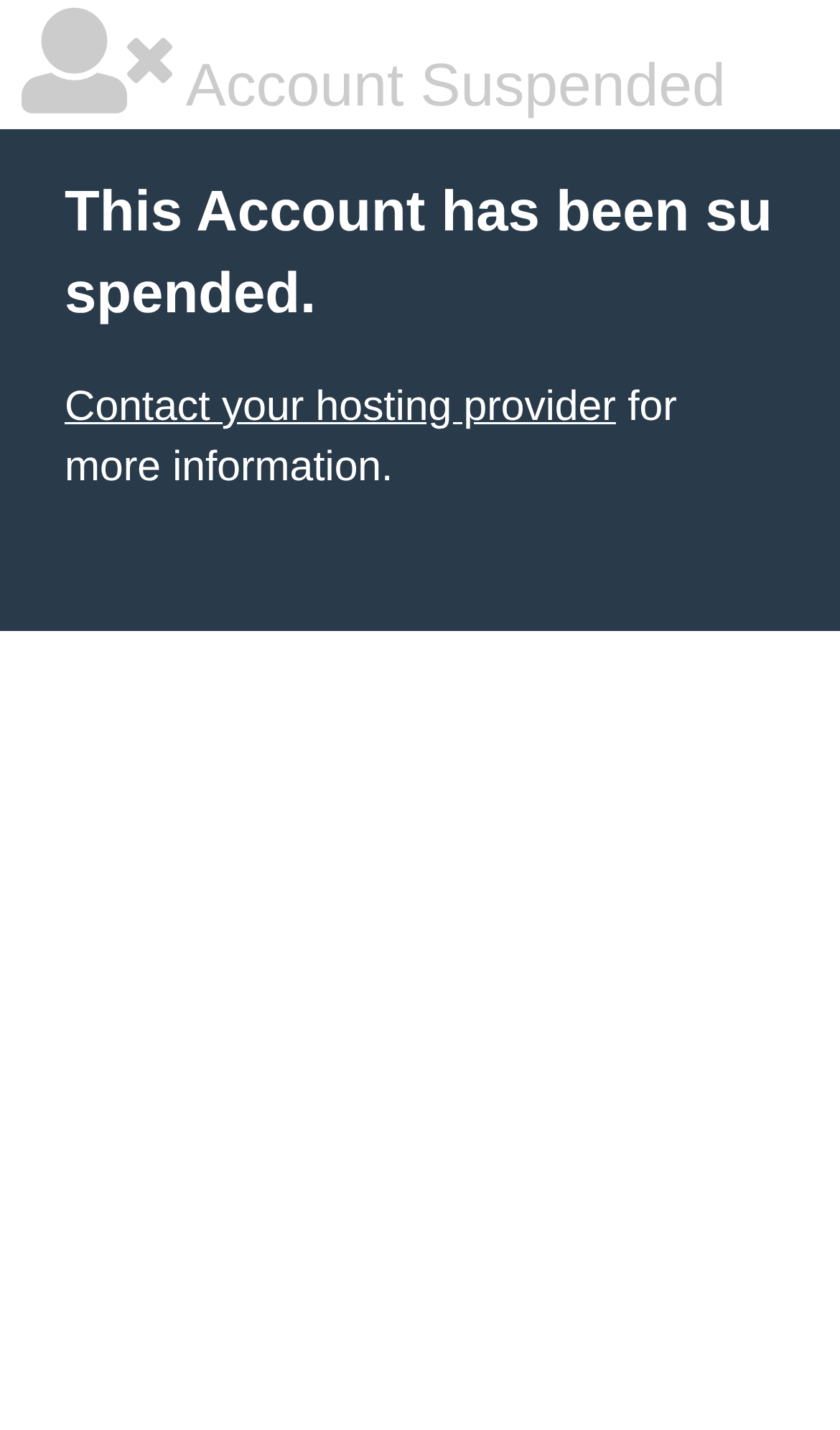 Captured during the scan: The Account Suspended heading is too light to read