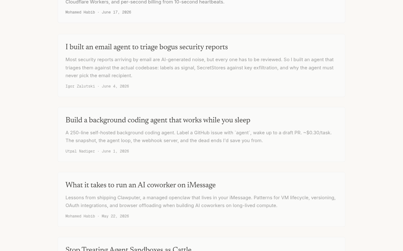 Captured during the scan: Blog list summaries are too light to read