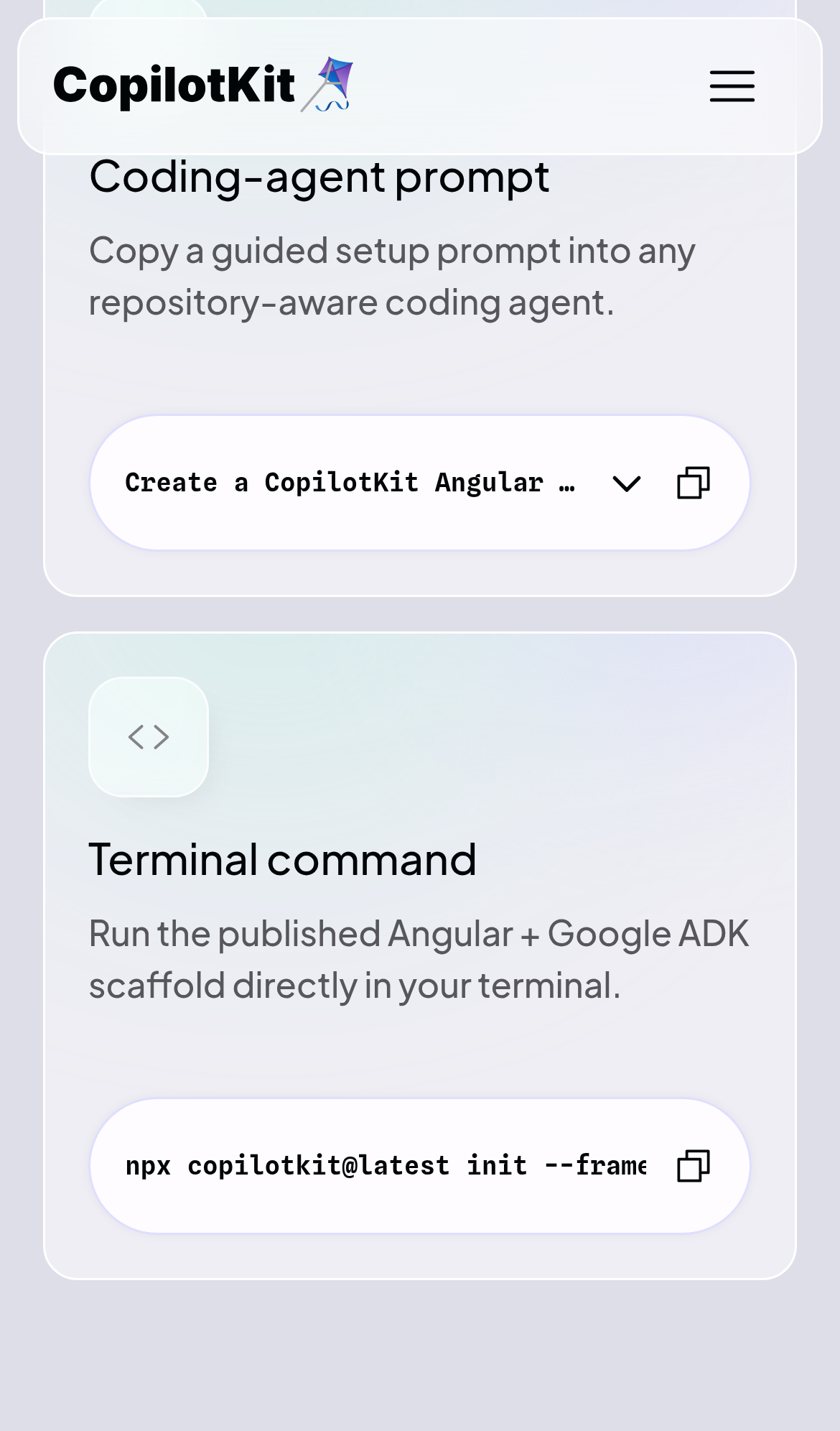 Captured during the scan: The terminal command is clipped inside its copy field