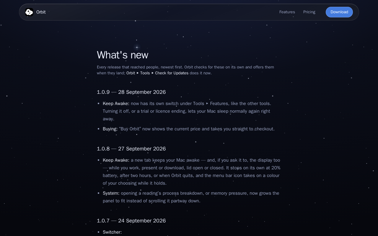 Captured during the scan: The changelog page takes 7.7s to paint its main content