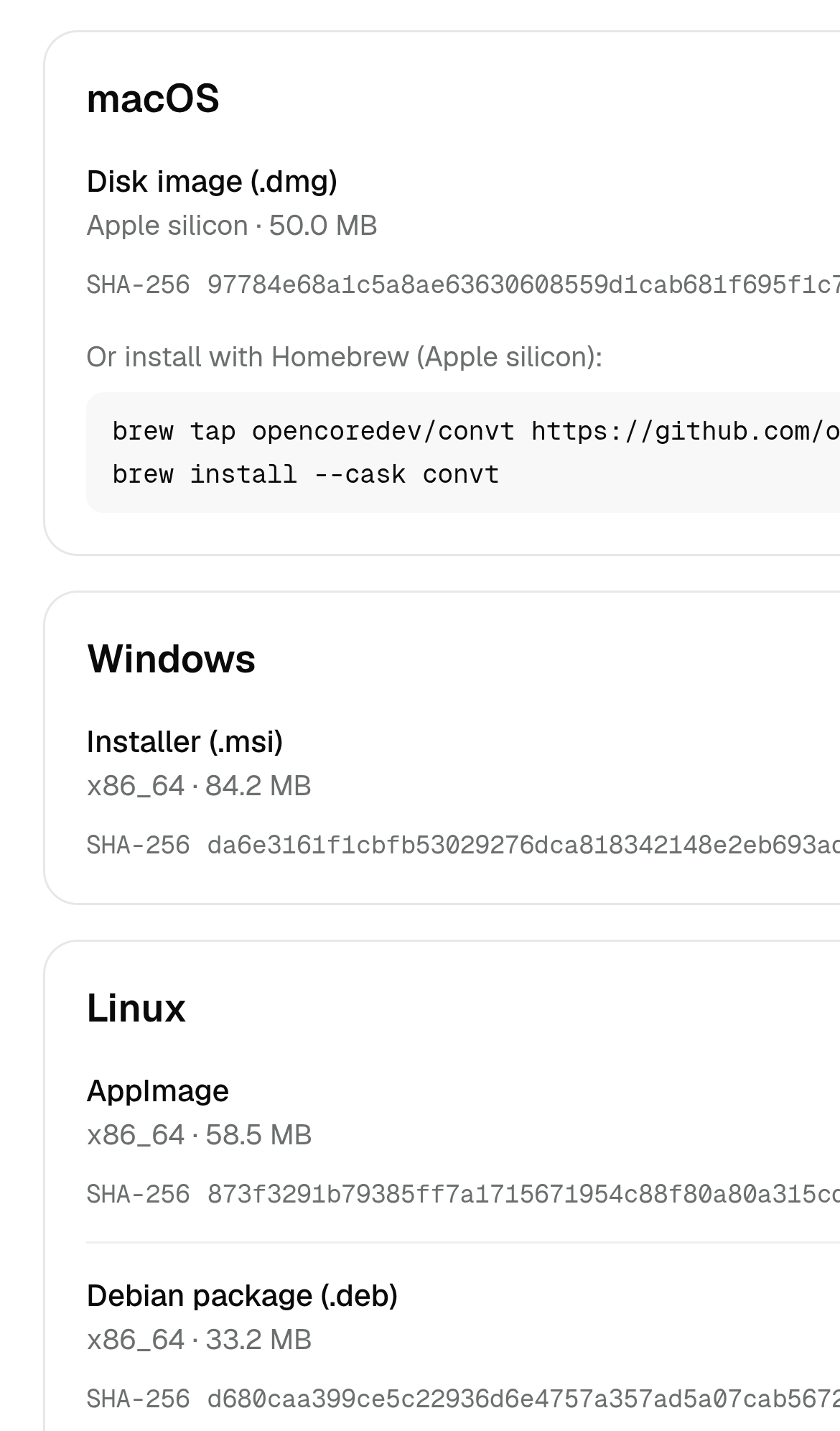 Captured during the scan: Phone visitors cannot read download checksums